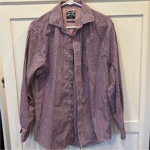 Nick Dunn Red White and Blue Checkered Dress Shirt